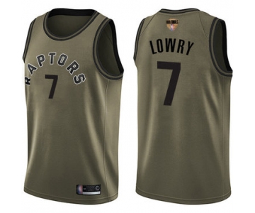 Raptors #7 Kyle Lowry Green Salute to Service 2019 Finals Bound Basketball Swingman Jersey