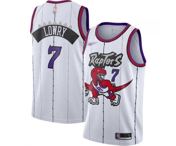 Raptors #7 Kyle Lowry White Basketball Swingman Hardwood Classics Jersey