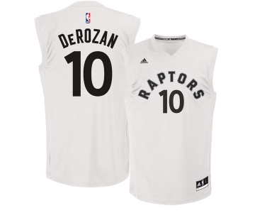 Toronto Raptors 10 DeMar DeRozan White Fashion Replica Jersey