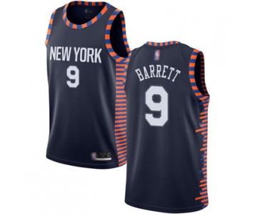 Knicks #9 R.J. Barrett Navy Basketball Swingman City Edition 2018-19 Jersey