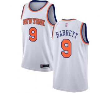 Knicks #9 R.J. Barrett White Basketball Swingman Association Edition Jersey