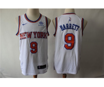 Knicks 9 R.J. Barrett White City Edition Nike Swingman Jersey