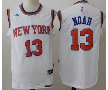 Men's New York Knicks #13 Joakim Noah White Stitched NBA Adidas Revolution 30 Swingman Jersey