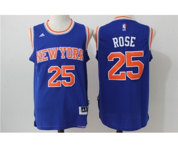 Men's New York Knicks #25 Derrick Rose Blue Revolution 30 Swingman Basketball Jersey