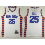 Men's New York Knicks #25 Derrick Rose New White Stitched NBA Adidas Revolution 30 Swingman Jersey