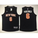 Men's New York Knicks #6 Kristaps Porzingis Revolution 30 Swingman 2015-16 Black Jersey