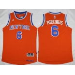 Men's New York Knicks #6 Kristaps Porzingis Revolution 30 Swingman 2015-16 Orange Jersey