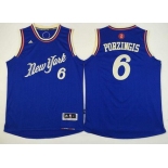 Men's New York Knicks #6 Kristaps Porzingis Revolution 30 Swingman 2015 Christmas Day Blue Jersey