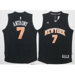Men's New York Knicks #7 Carmelo Anthony Black Stitched 2016 NBA Adidas Revolution 30 Swingman Jersey