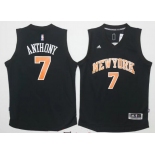 Men's New York Knicks #7 Carmelo Anthony Black Stitched 2016 NBA Adidas Revolution 30 Swingman Jersey