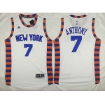 Men's New York Knicks #7 Carmelo Anthony Revolution 30 Swingman 2015-16 White Jersey