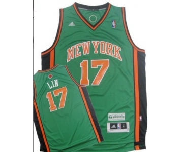 New York Knicks #17 Jeremy Lin Revolution 30 Swingman Green Jersey
