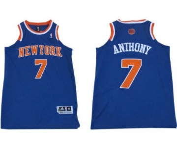 New York Knicks #7 Carmelo Anthony Revolution 30 Swingman 2013 Blue Jersey