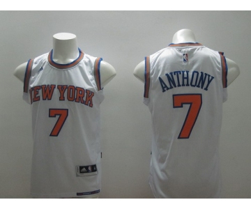 New York Knicks #7 Carmelo Anthony Revolution 30 Swingman 2014 New White Jersey