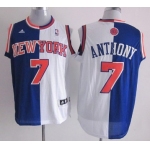 New York Knicks #7 Carmelo Anthony Revolution 30 Swingman Blue/White Two Tone Jersey