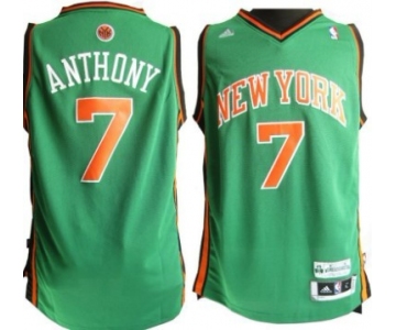 New York Knicks #7 Carmelo Anthony Revolution 30 Swingman Green Jersey