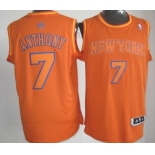 New York Knicks #7 Carmelo Anthony Revolution 30 Swingman Orange Big Color Jersey