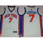 New York Knicks #7 Carmelo Anthony Revolution 30 Swingman White Jersey