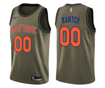 Nike Knicks #00 Enes Kanter Green Salute to Service NBA Swingman Jersey