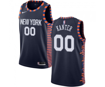 Nike Knicks #00 Enes Kanter Navy NBA Swingman City Edition 2018-19 Jersey