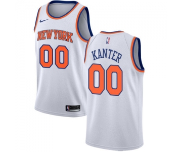 Nike Knicks #00 Enes Kanter White NBA Swingman Association Edition Jersey