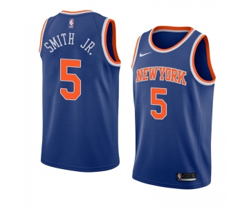 Nike Knicks #5 Dennis Smith Jr.NBA Swingman Blue Icon Edition Jersey