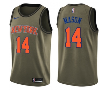 Nike New York Knicks #14 Anthony Mason Green Salute to Service NBA Swingman Jersey