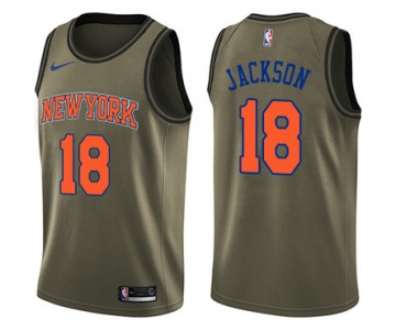 Nike New York Knicks #18 Phil Jackson Green Salute to Service NBA Swingman Jersey