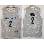 Men's Washington Wizards #2 John Wall Adidas 2015 Gray City Lights Swingman Jersey