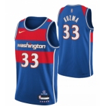Men's Washington Wizards #33 Kyle Kuzma 75th Anniversary Blue 2021-2022 City Edition Swingman Stitched Jersey