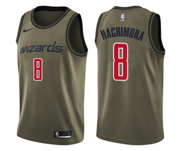 Wizards #8 Rui Hachimura Green Salute to Service Basketball Swingman Jersey