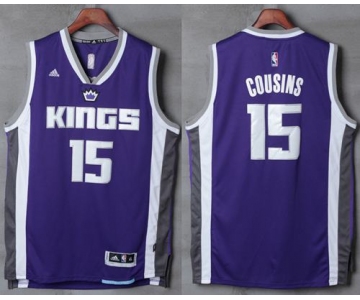 Men's Sacramento Kings #15 DeMarcus Cousins NEW Purple Stitched NBA 2016-17 adidas Revolution 30 Swingman Jersey