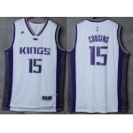 Men's Sacramento Kings #15 DeMarcus Cousins NEW White Stitched NBA 2016-17 adidas Revolution 30 Swingman Jersey