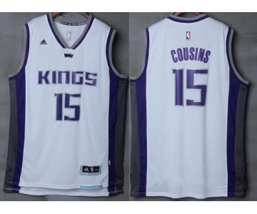 Men's Sacramento Kings #15 DeMarcus Cousins NEW White Stitched NBA 2016-17 adidas Revolution 30 Swingman Jersey