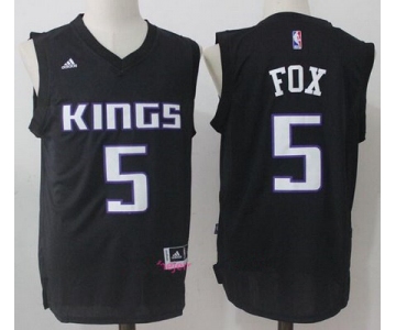 Men's Sacramento Kings #5 De'Aaron Fox Black Fashion Stitched NBA adidas Revolution 30 Swingman Jersey