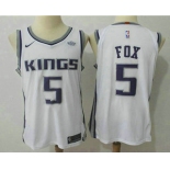 Men's Sacramento Kings #5 De'Aaron Fox White 2017-2018 Nike Authentic Stitched NBA Jersey