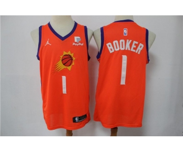 Men Phoenix Suns 1 Booker Orange Game 2021 NBA Jersey