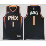 Men's Phoenix Suns #1 Devin Booker Black 2017-2018 Nike Icon Edition Swingman Jersey