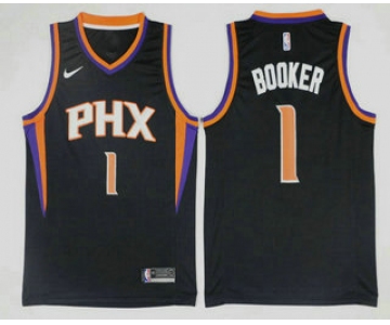 Men's Phoenix Suns #1 Devin Booker Black 2017-2018 Nike Icon Edition Swingman Jersey