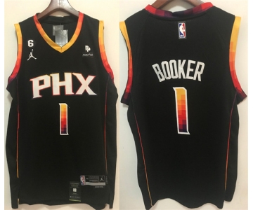 Men's Phoenix Suns #1 Devin Booker Black Stitched Basketball Jersey