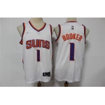 Men's Phoenix Suns #1 Devin Booker White Nike 75th Anniversary Diamond 2021 Stitched Jersey