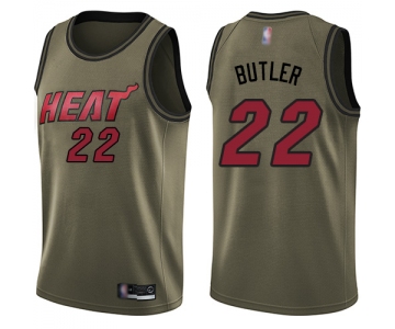 Heat #22 Jimmy Butler Green Basketball Swingman Salute to Service Jersey