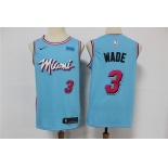 Heat 3 Dwyane Wade Light Blue 2020 Nike City Edition Swingman Jersey