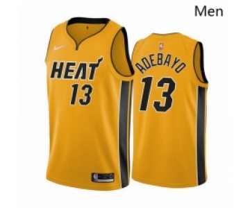 Men Miami Heat 13 Bam Adebayo Yellow NBA Swingman 2020 21 Earned Edition Jersey