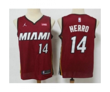 Men Miami Heat 14 Tyler Herro Red 2020 Brand Jordan Swingman Stitched NBA Jersey With The NEW Sponsor Logo