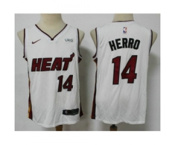 Men Miami Heat 14 Tyler Herro White 2021 Nike Swingman Stitched NBA Jersey With The NEW Sponsor Logo