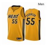 Men Miami Heat 55 Duncan Robinson Yellow NBA Swingman 2020 21 Earned Edition Jersey