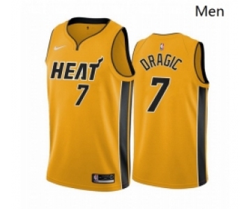 Men Miami Heat 7 Goran Dragic Yellow NBA Swingman 2020 21 Earned Edition Jersey