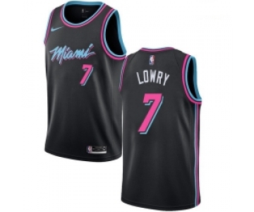 Men Nike Miami Heat 7 Kyle Lowry Black NBA Swingman City Edition 2018 19 Jersey