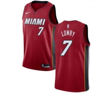 Men Nike Miami Heat 7 Kyle Lowry Red NBA Swingman Statement Edition Jersey